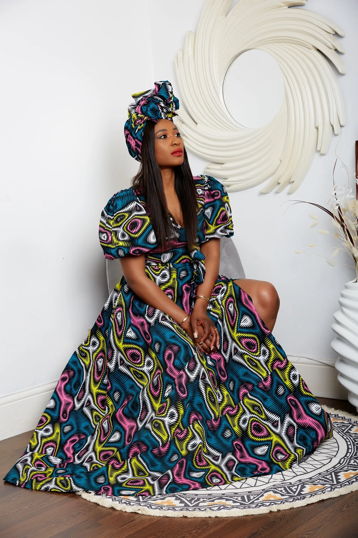 New In African Ankara Print Headwrap/Headtie - Zendaya