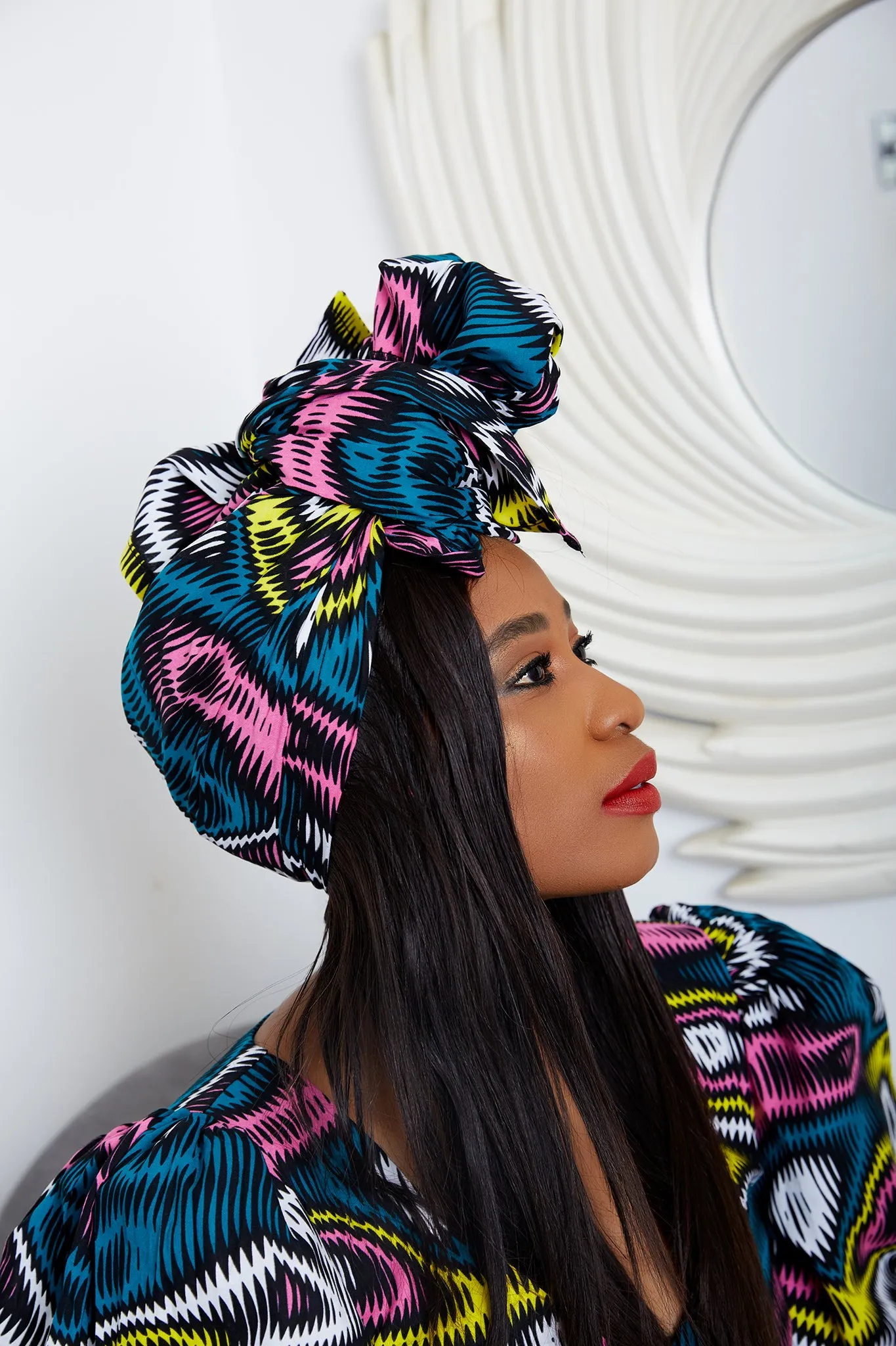 New In African Ankara Print Headwrap/Headtie - Zendaya