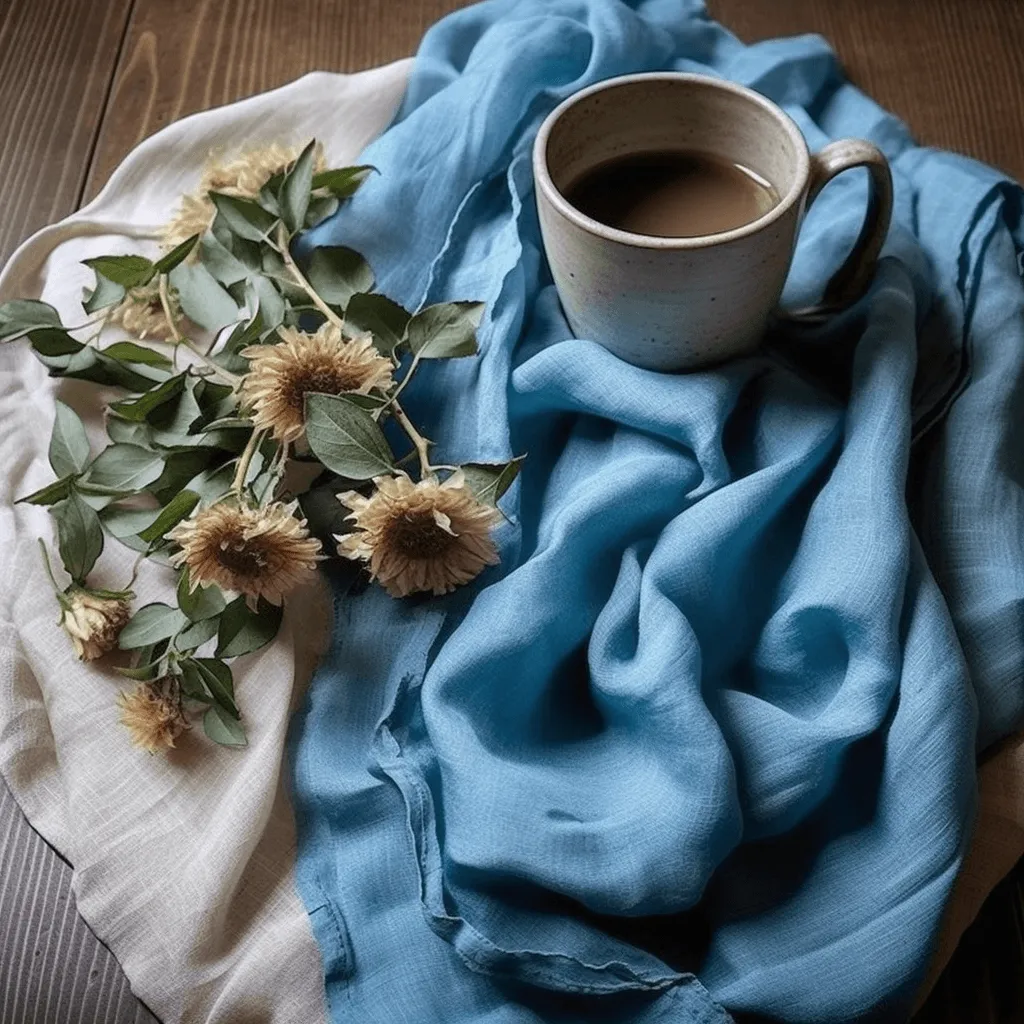 NOAH Blue Linen Scarf
