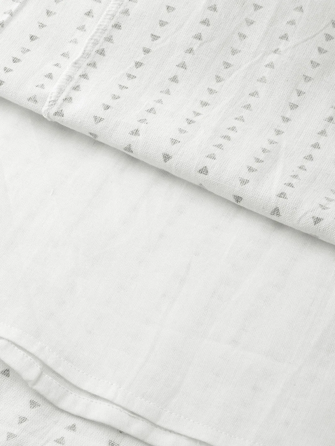 Off White Geo Print Drawstring Kurta