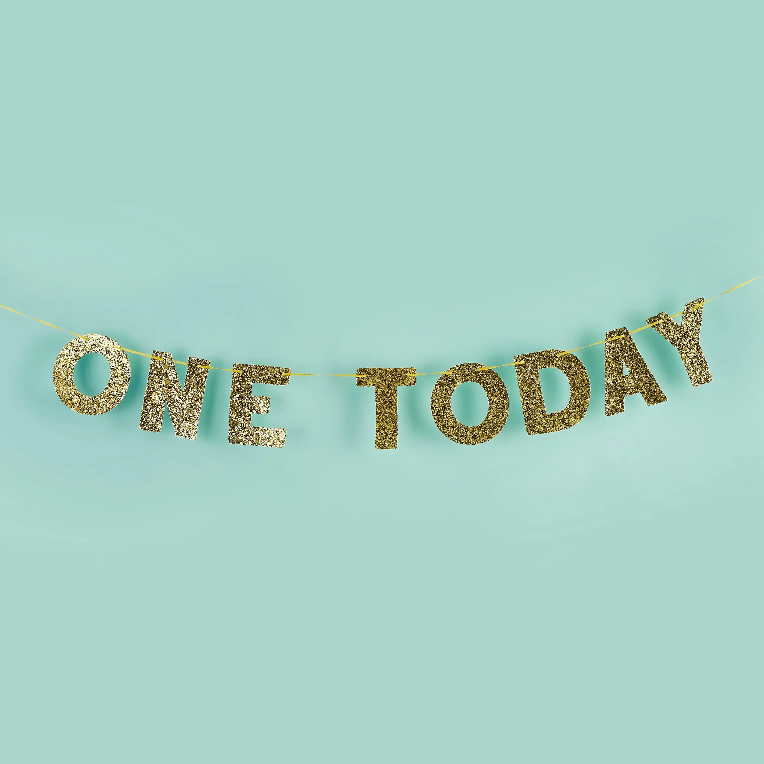 One Today Gold Glitter First Birthday Banner 2M