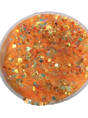 Orange Glow in the Dark Glitter Chunky Mix