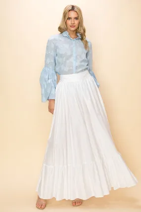 POCKETED FLARED MAXI SKIRT