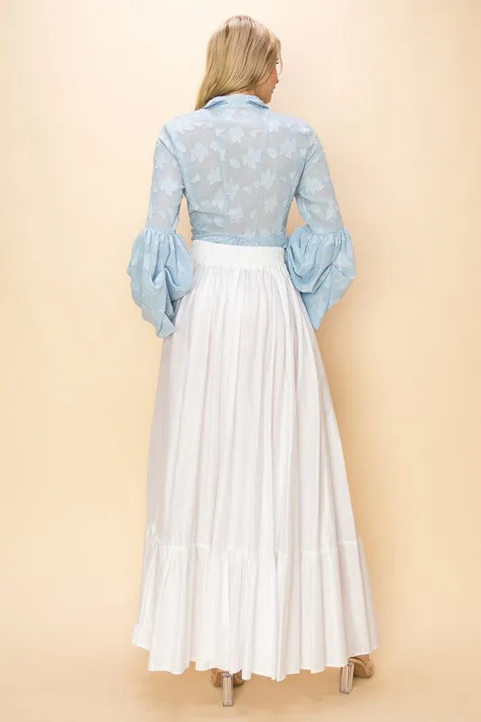 POCKETED FLARED MAXI SKIRT
