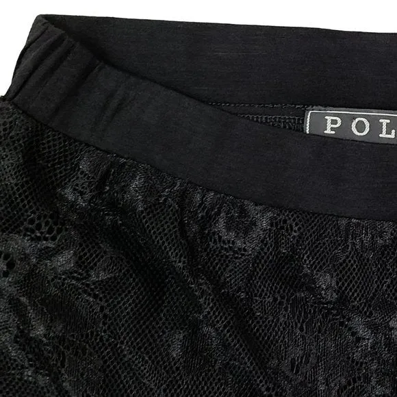 POL Boho Floral Lace Elastic Waistband Maxi Skirt