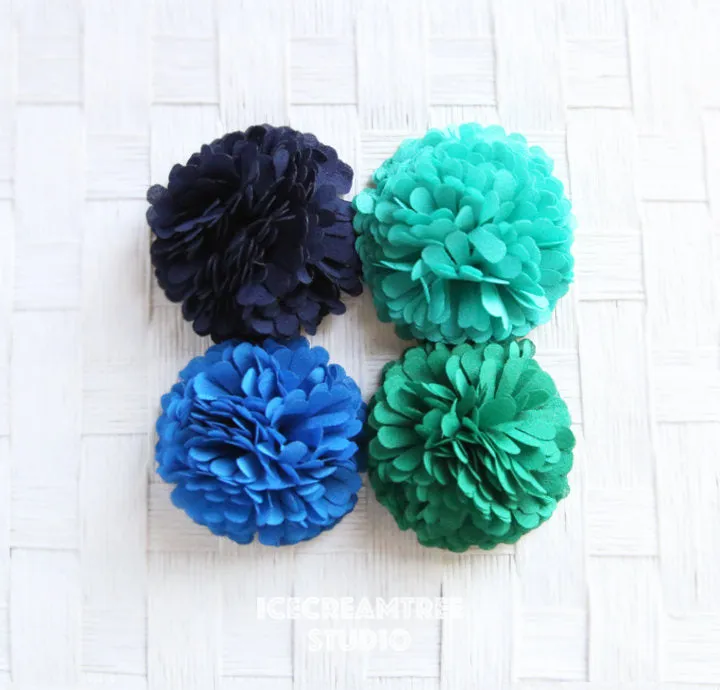 PomPom Peach Bloom Collar Slide On - Small Flower Collar Accessory