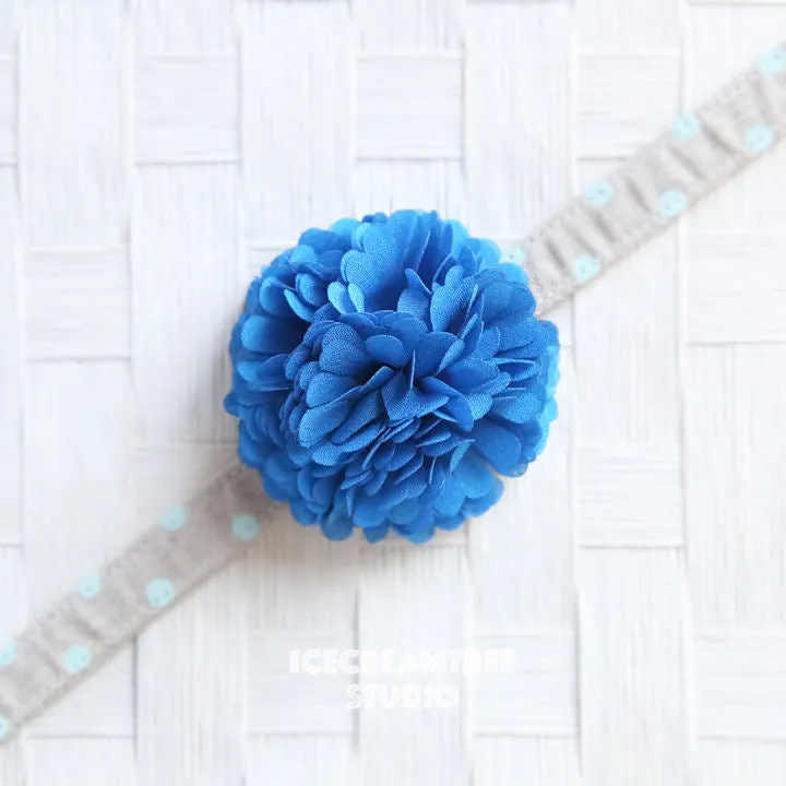 PomPom Peach Bloom Collar Slide On - Small Flower Collar Accessory