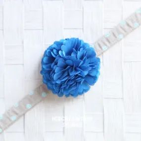 PomPom Peach Bloom Collar Slide On - Small Flower Collar Accessory