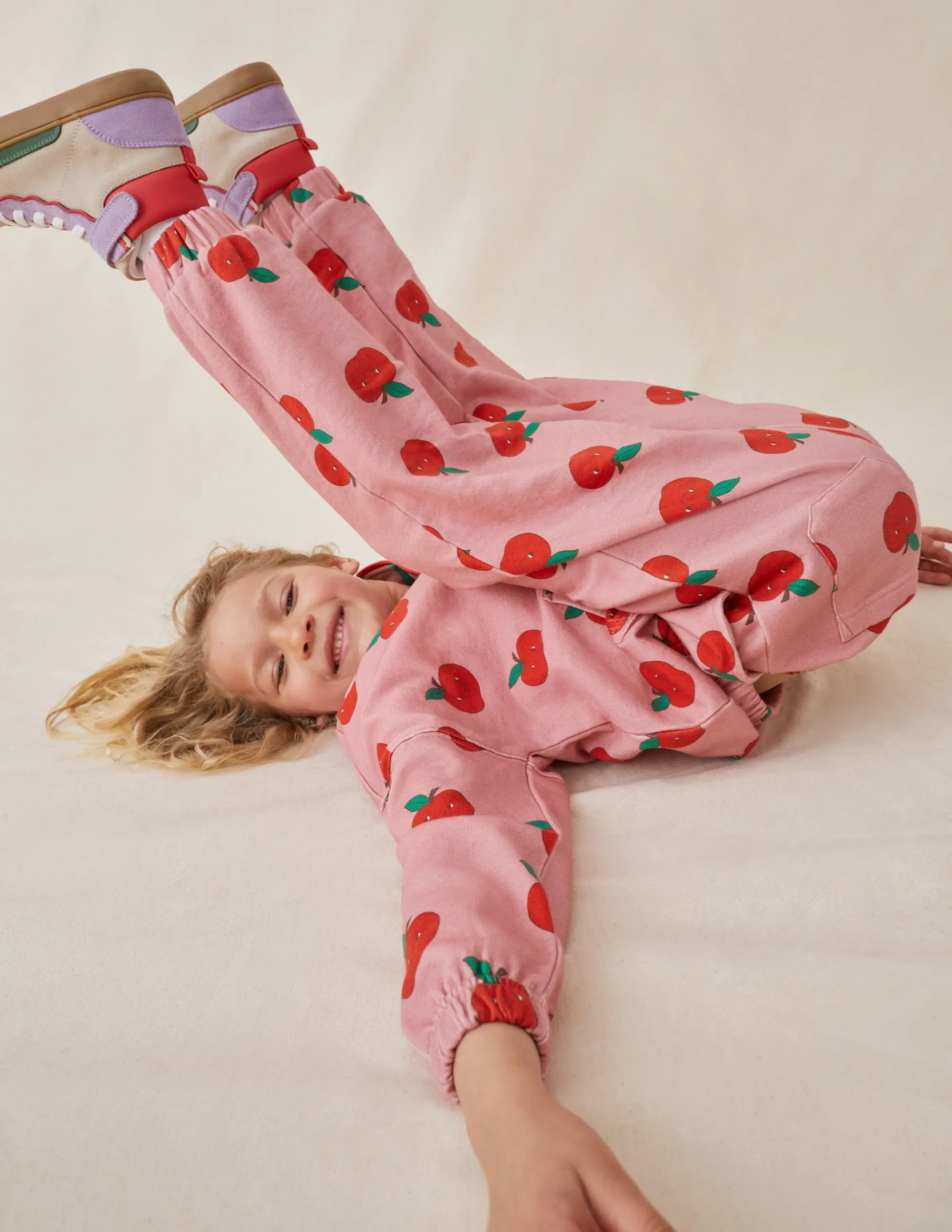 Printed Joggers-Almond Pink Apples