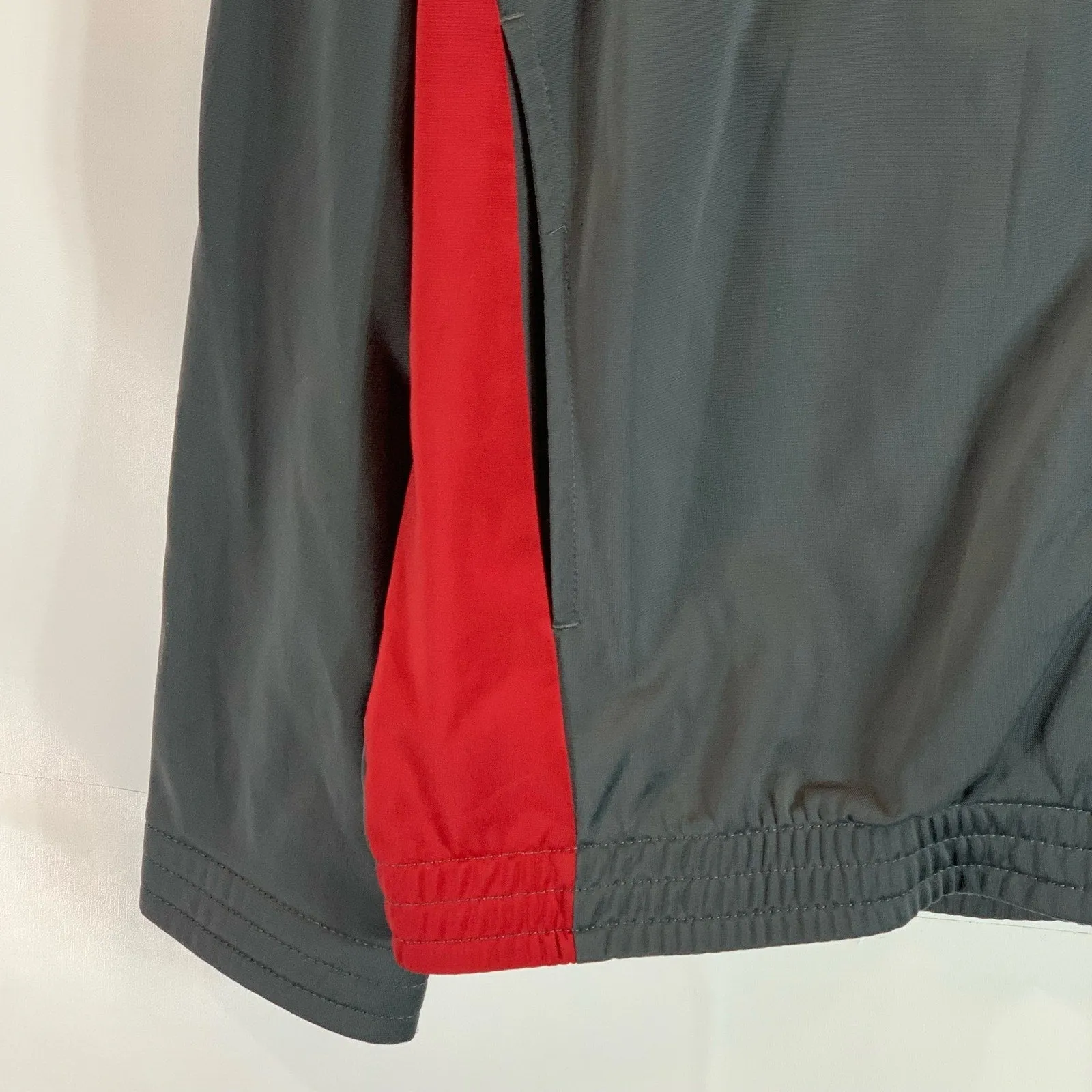 PUMA Men's Gray/Red Sport Lifestyle Regular-Fit Zip-Up Track Jacket SZ M