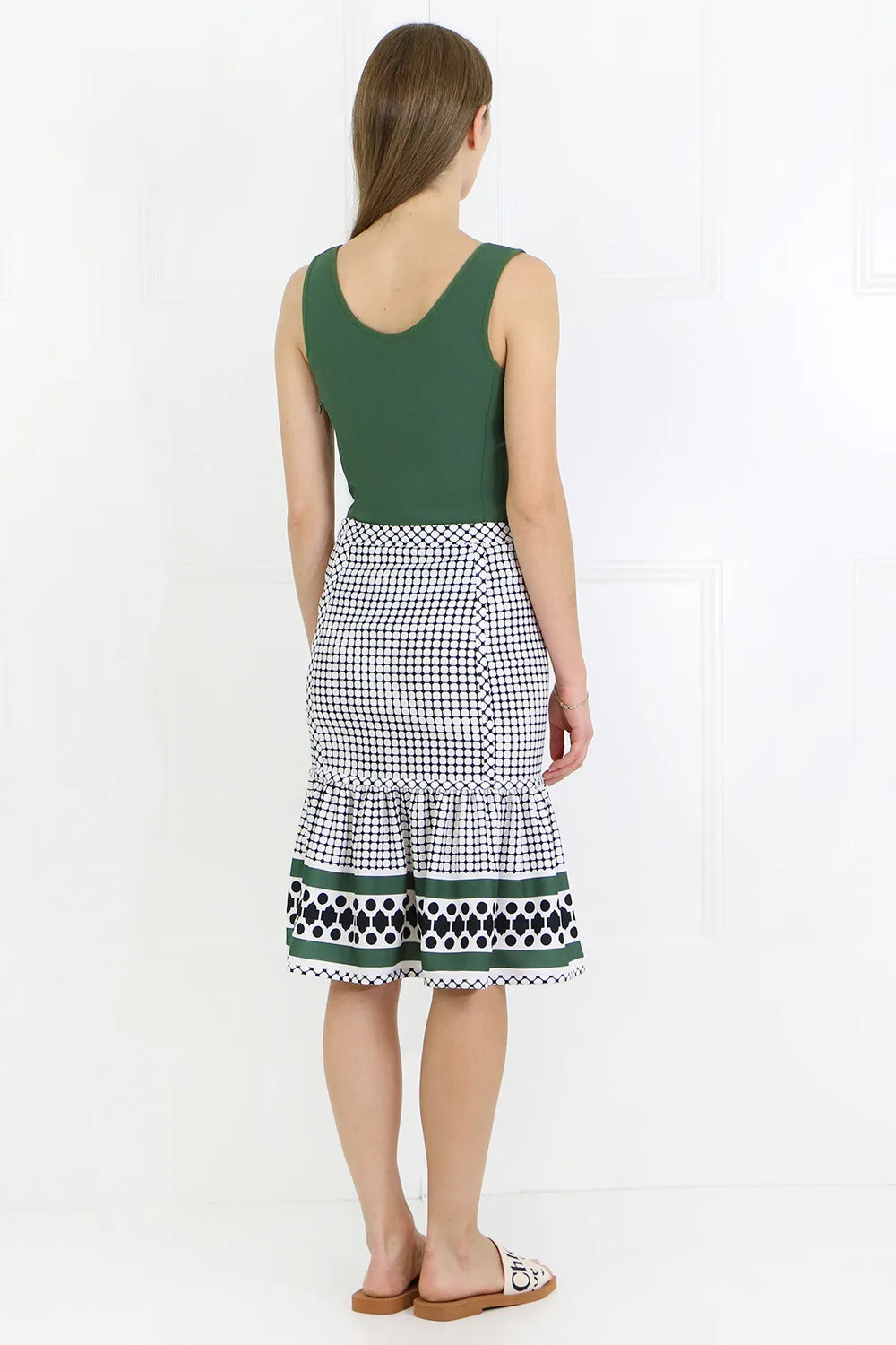 QUATRE SAISON MIDI PEPLUM SKIRT KHAKI