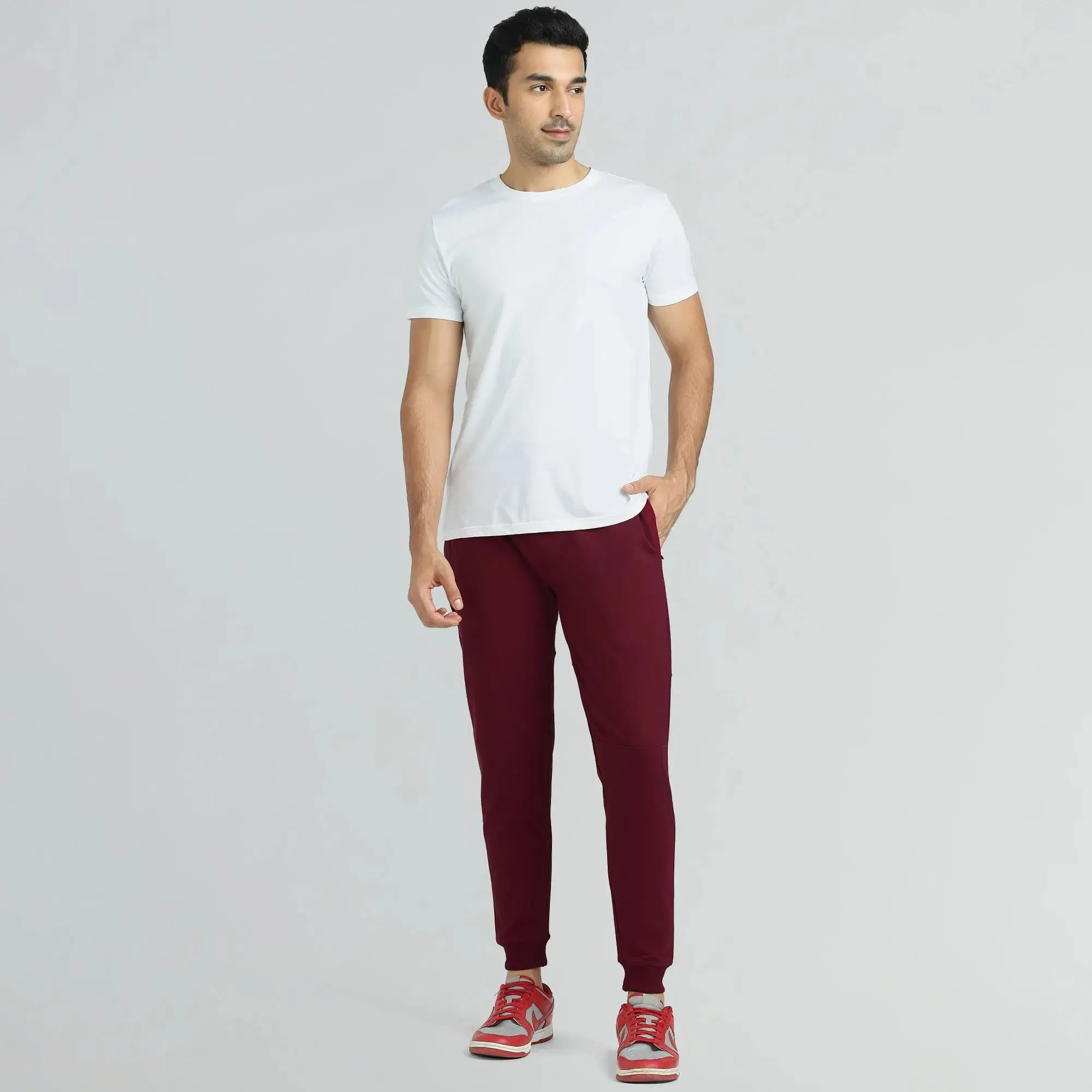 Quest French Terry Cotton-Blend Joggers Scarlet Red