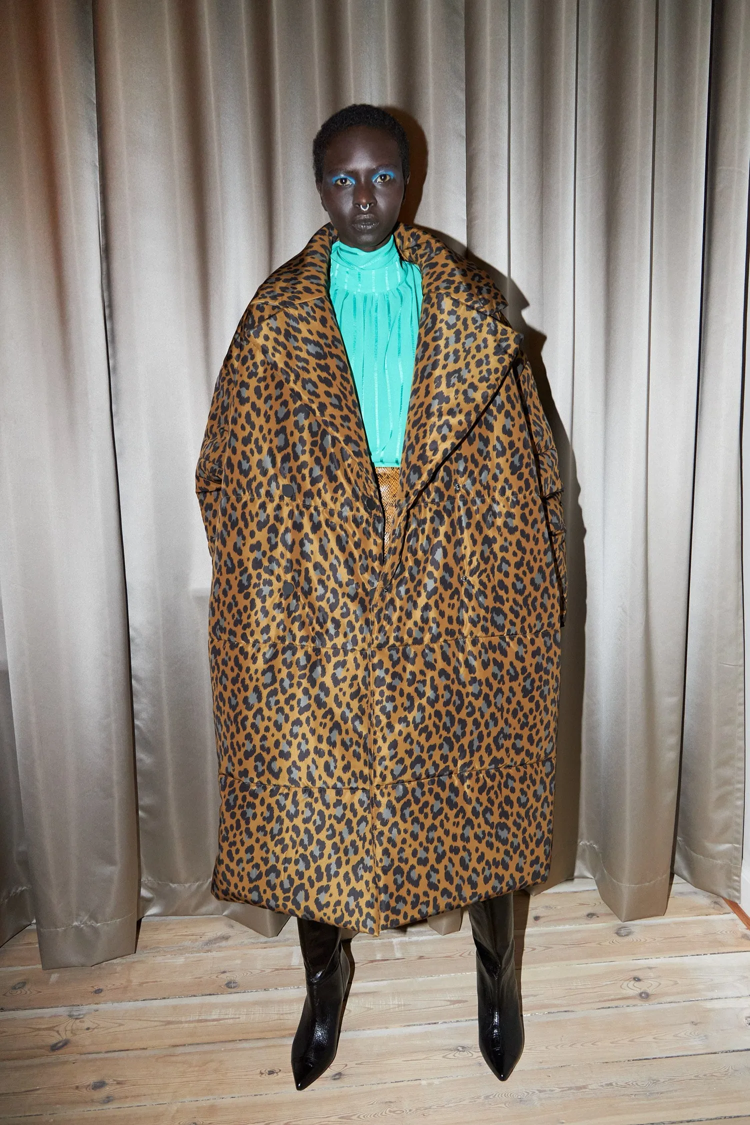 Quilted Midi coat - Leopard