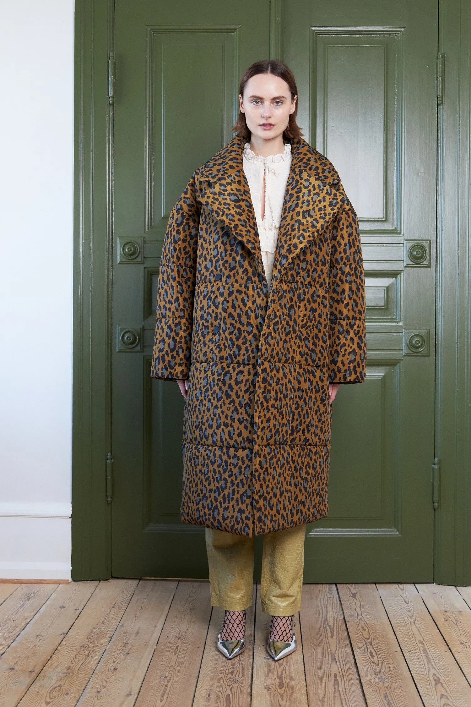 Quilted Midi coat - Leopard