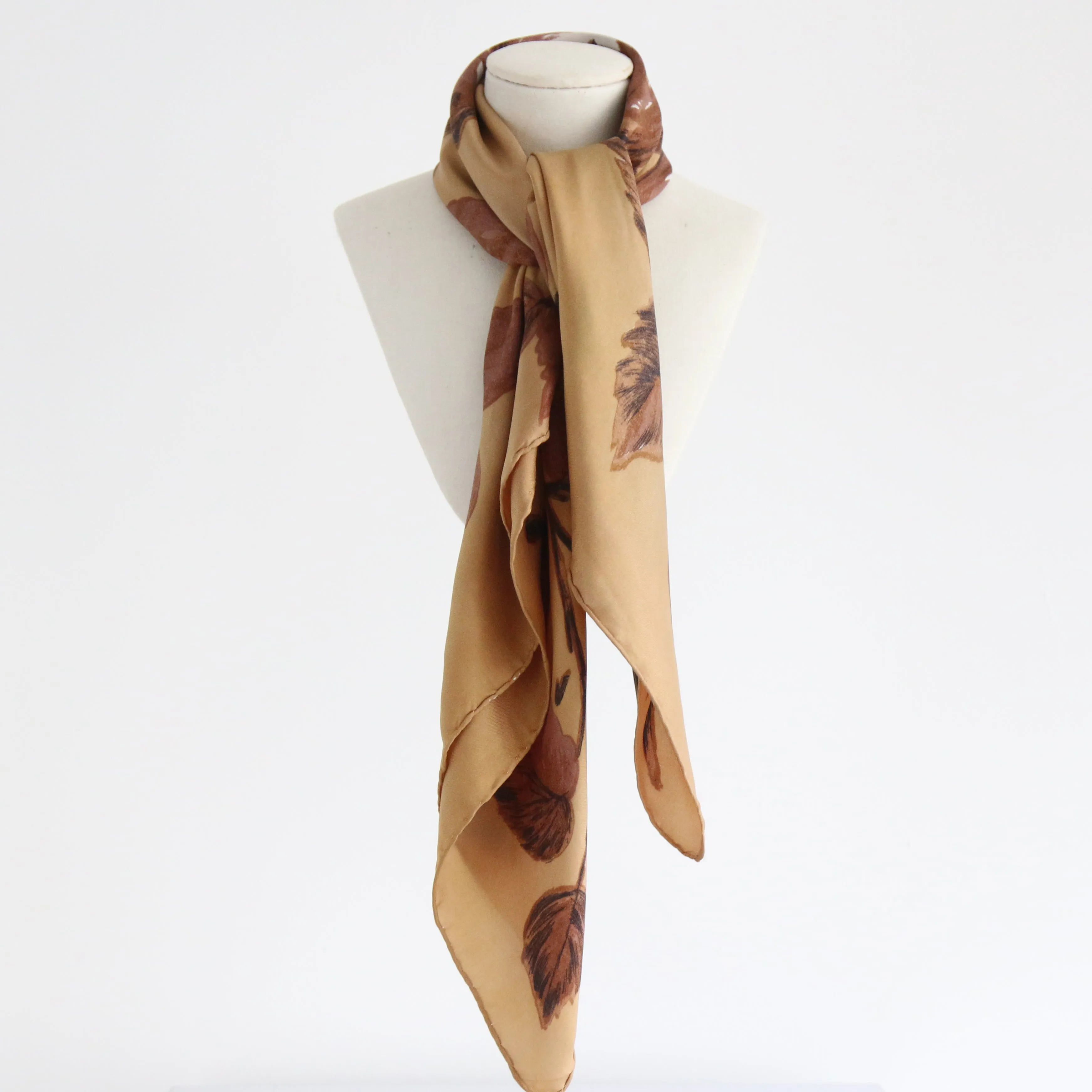 "Caramel Roses" Vintage 1950's Jacqmar Silk Scarf