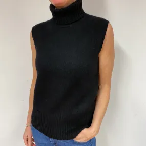 Ralph Lauren Black Cashmere Sleeveless Jumper Medium