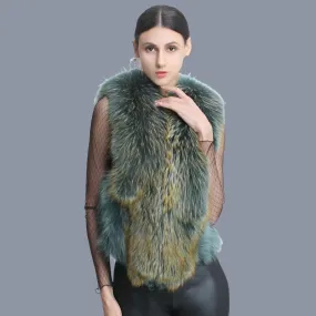 Real Fur Women's Sleeveless Short Jacket