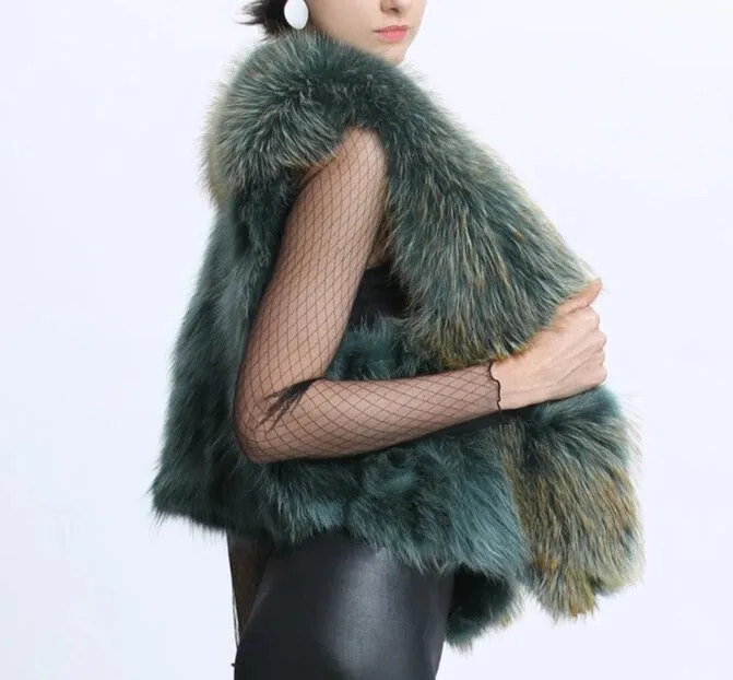 Real Fur Women's Sleeveless Short Jacket