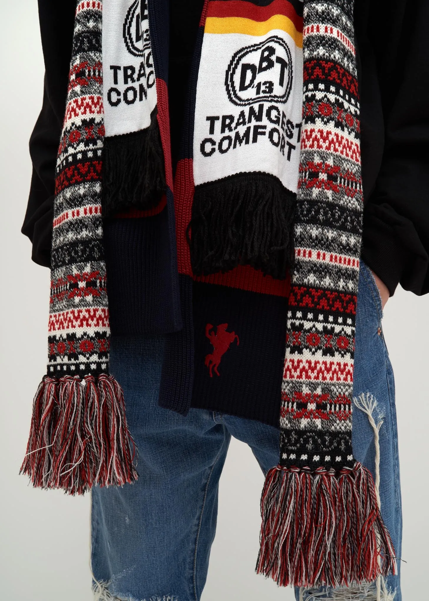Red 3 Layered Scarf
