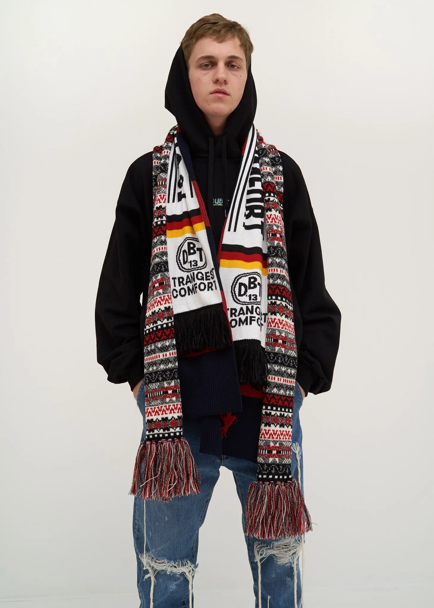 Red 3 Layered Scarf
