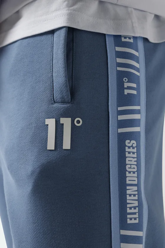 Retro Taped Slim Fit Joggers-Elemental Blue