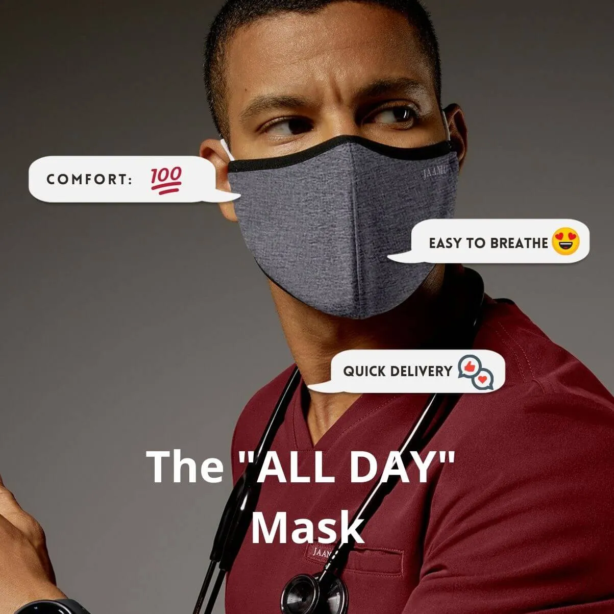 Reusable Antimicrobial-Finished Face Mask - 5 Pack by Jaanuu