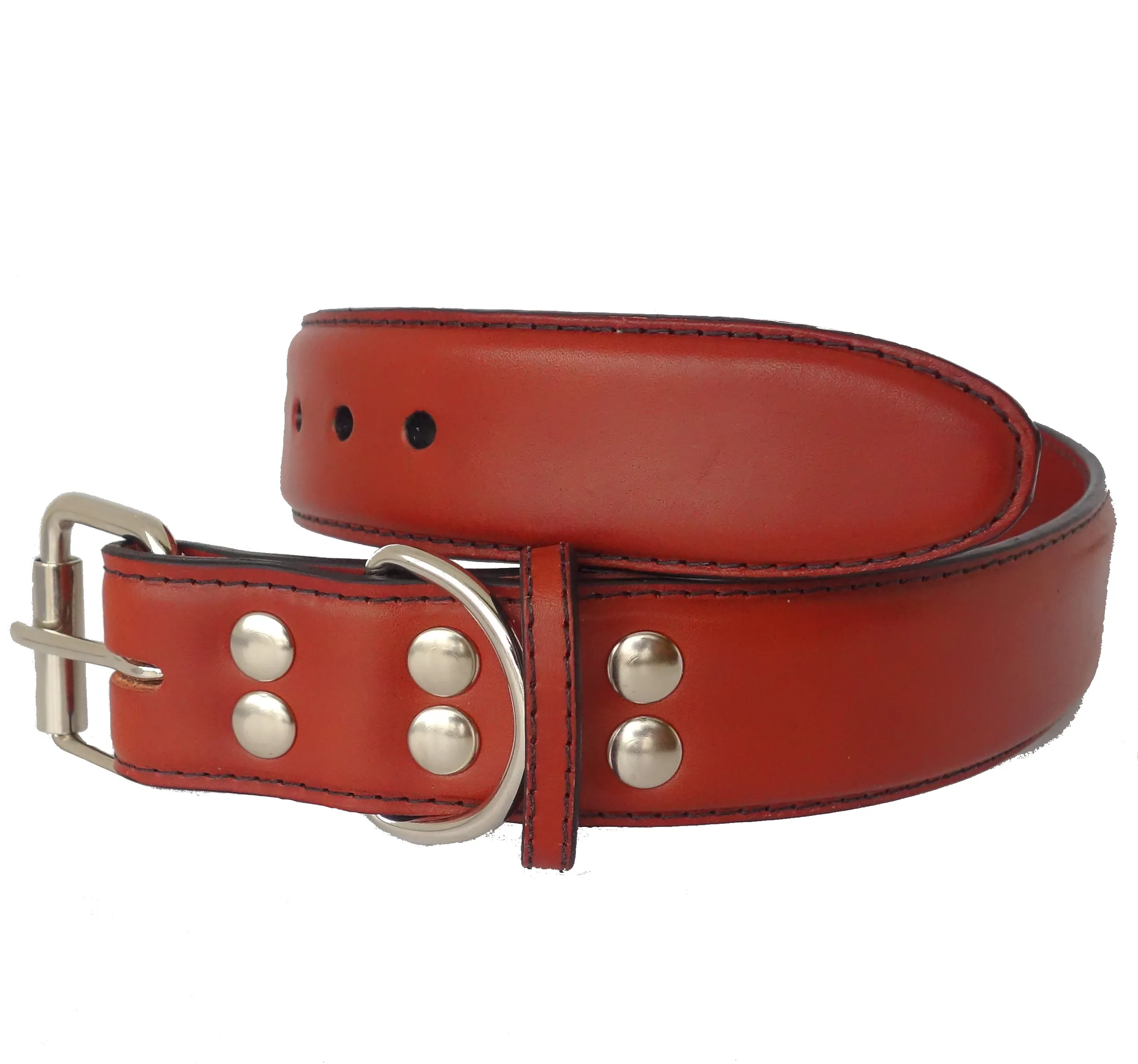 Ruggit Collars One and Half Inch Leather Dog Collar Personalized Adjustable