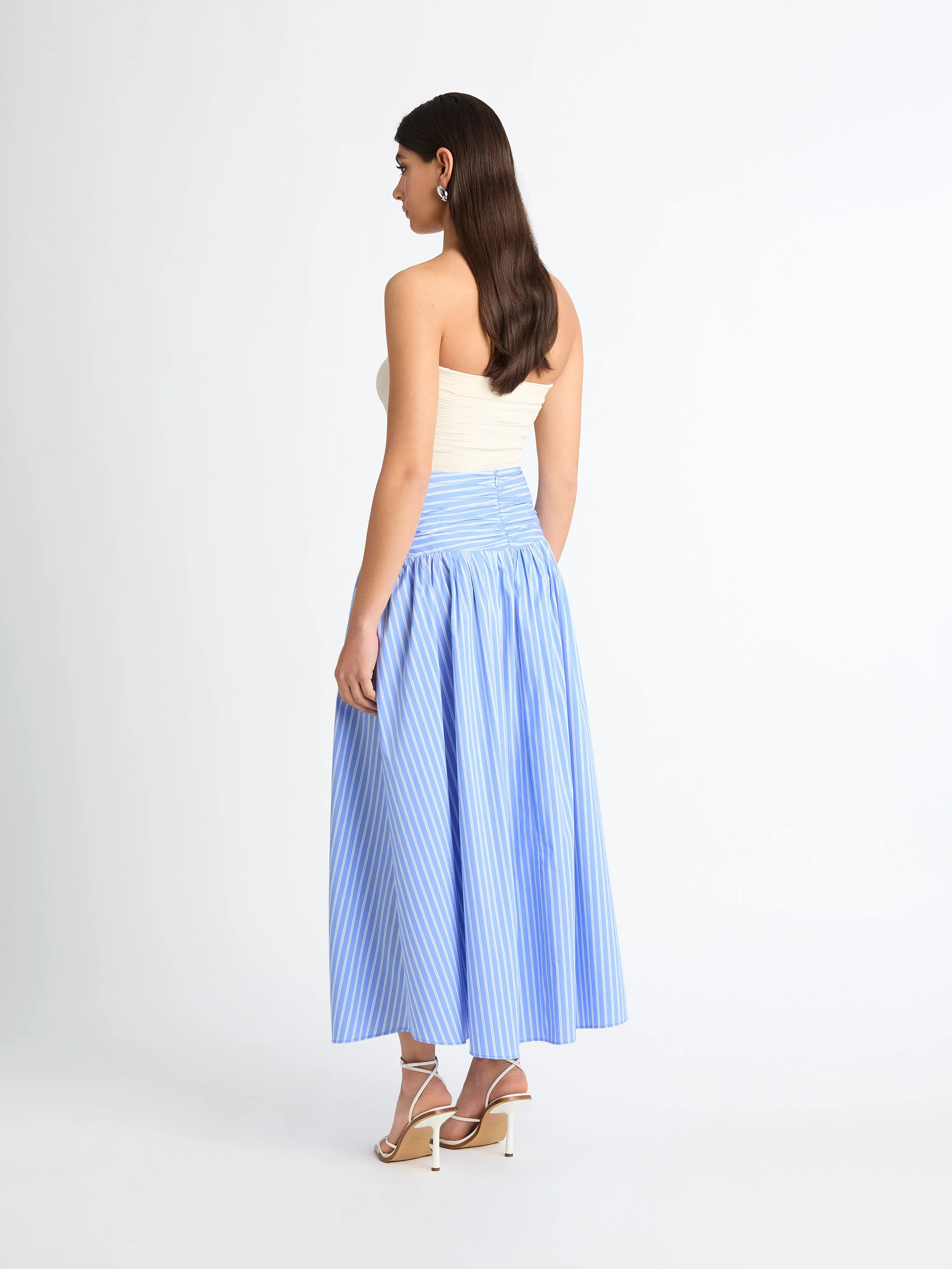 RUMI STRIPE MIDI SKIRT