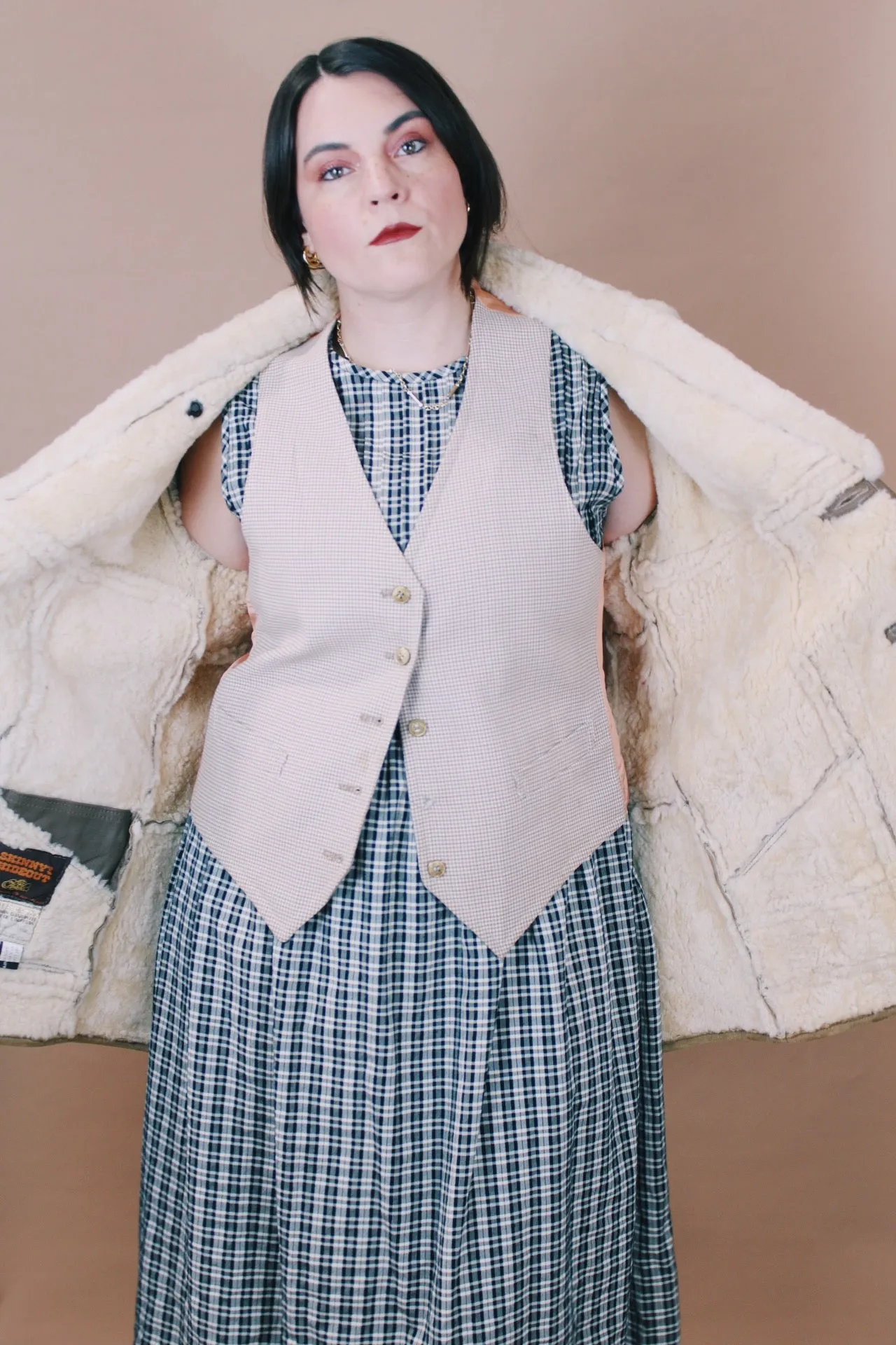 Shearling Lined Suede Coat
