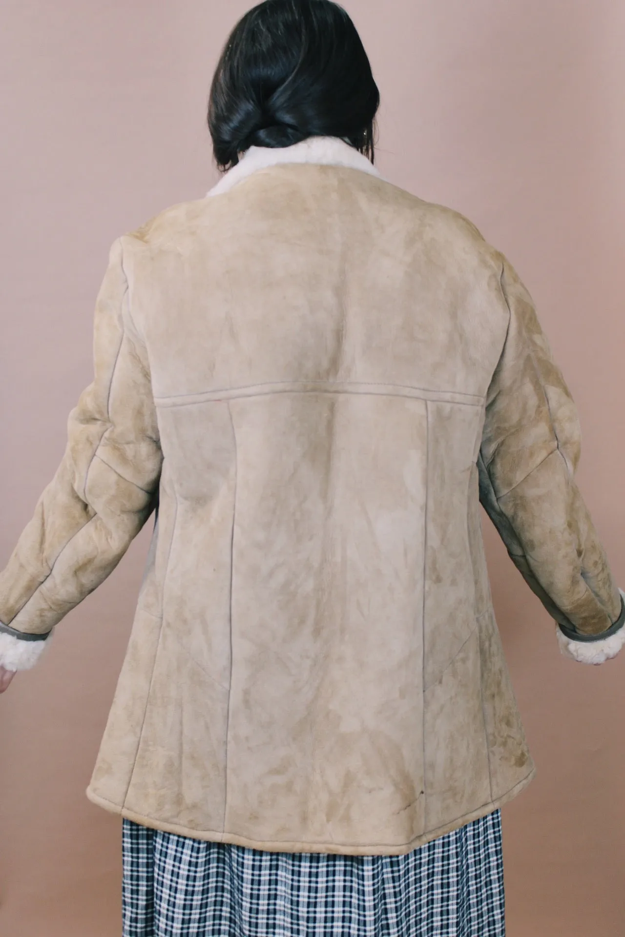 Shearling Lined Suede Coat