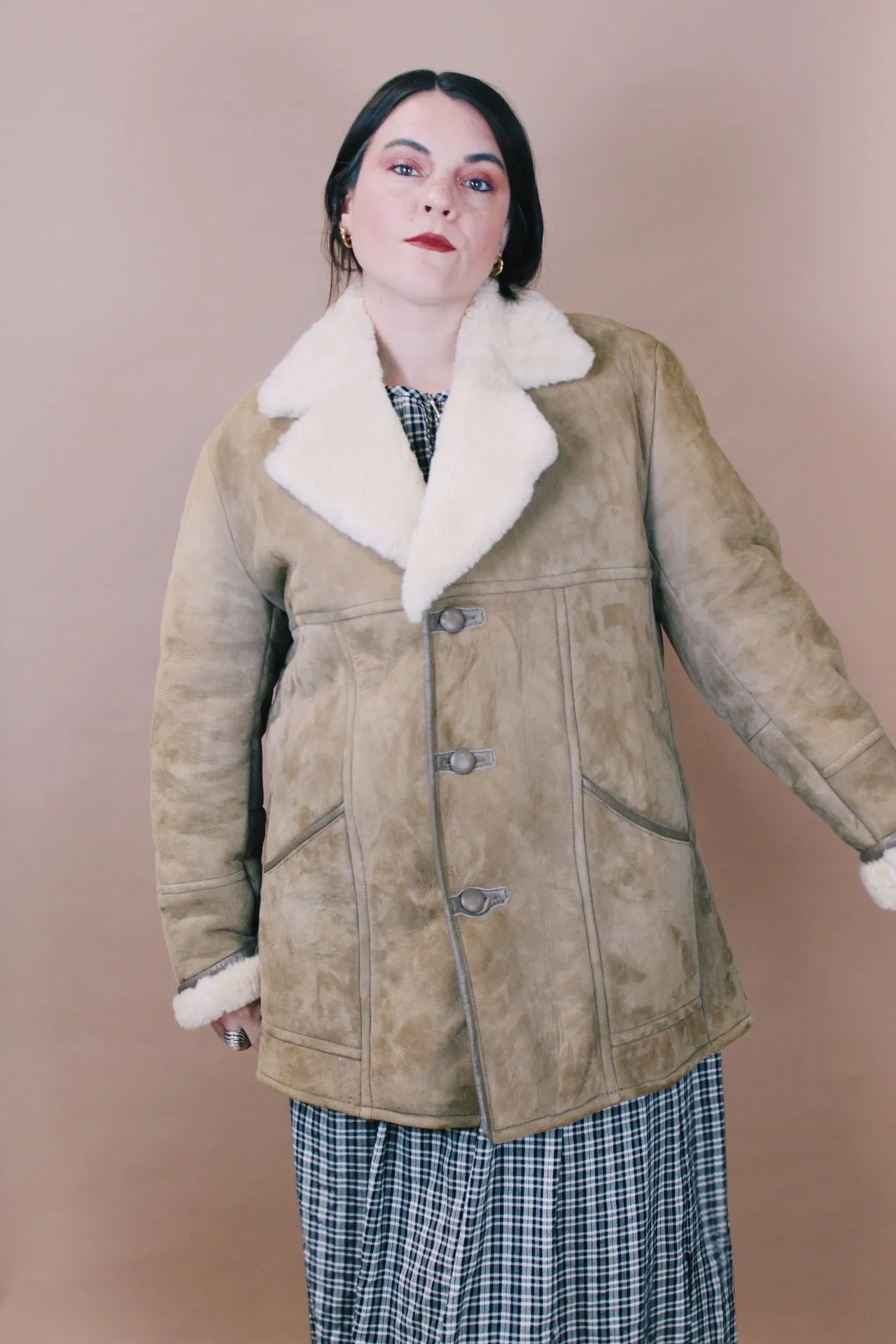 Shearling Lined Suede Coat