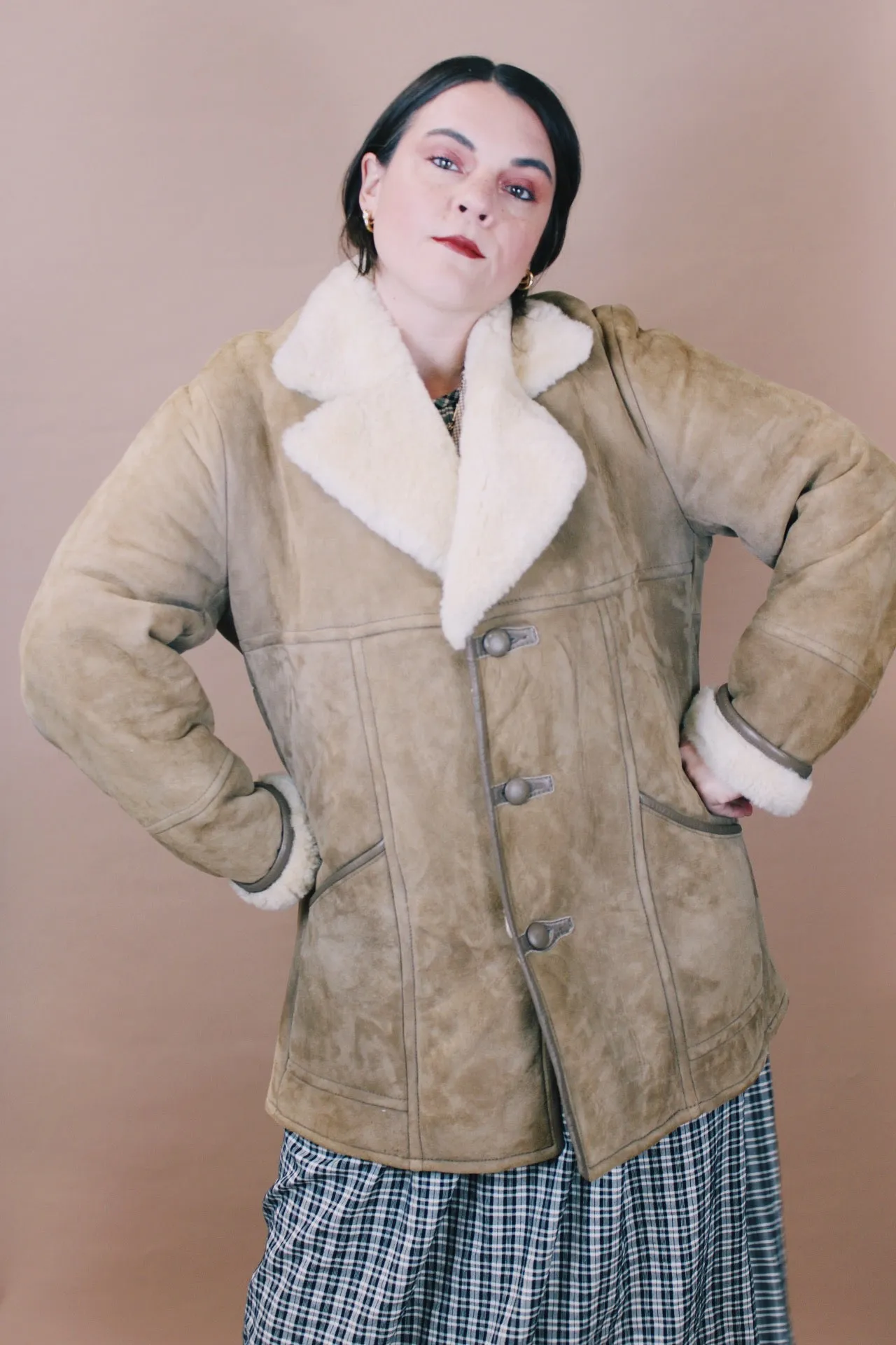 Shearling Lined Suede Coat