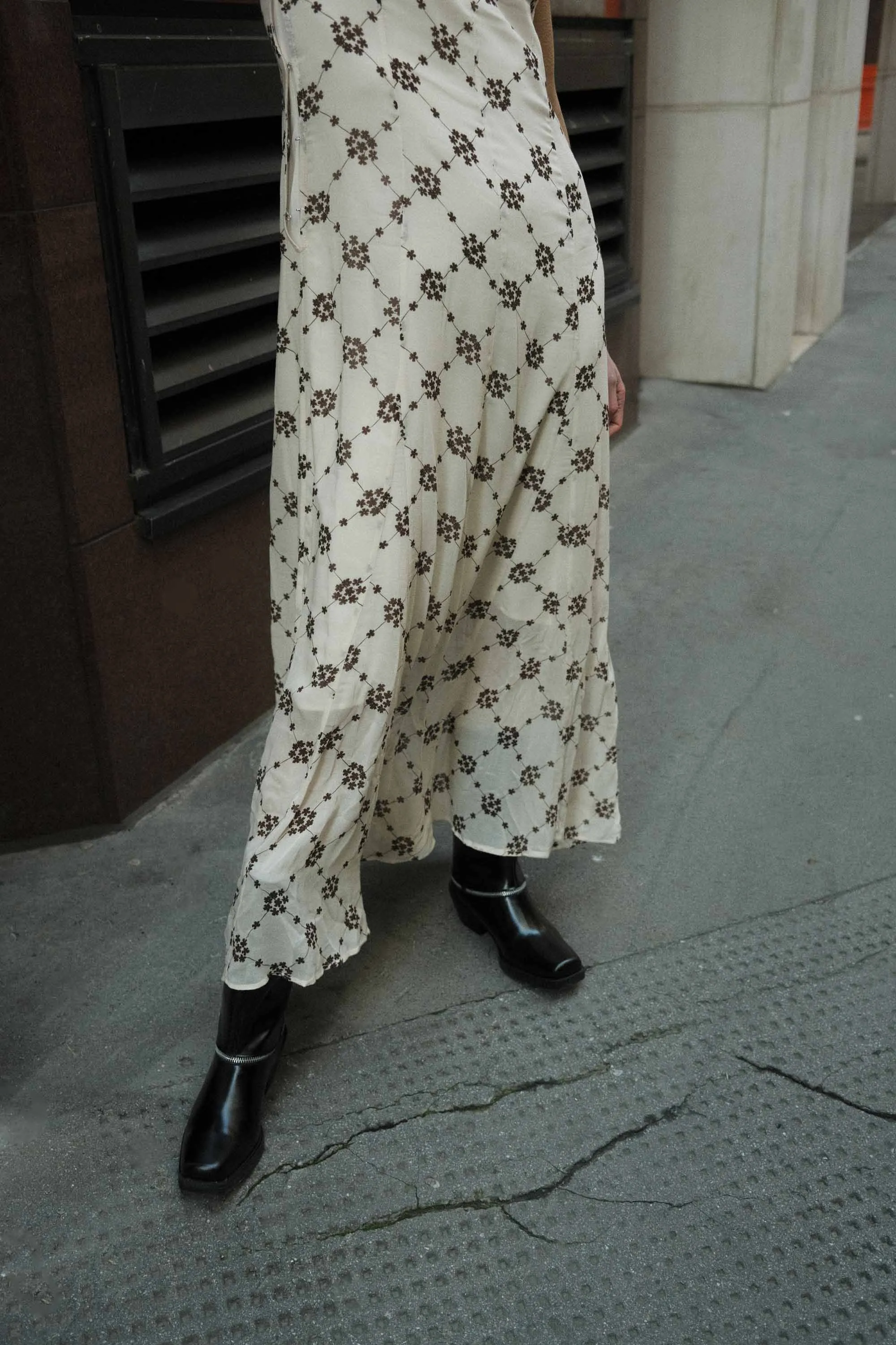 Sheer Motion Maxi Skirt - Linear Bloom