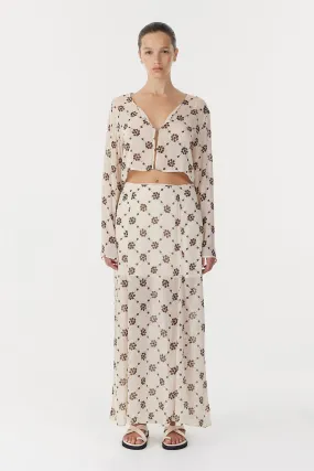 Sheer Motion Maxi Skirt - Linear Bloom