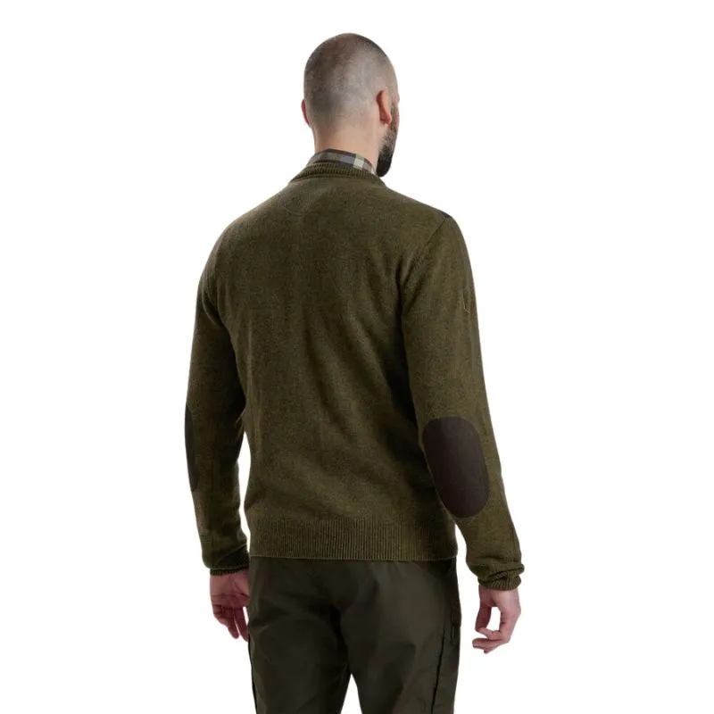 Sheffield Knit V-Neck Jumper In Cypress