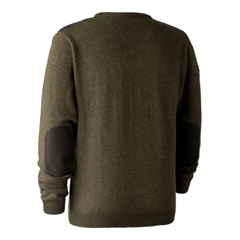 Sheffield Knit V-Neck Jumper In Cypress