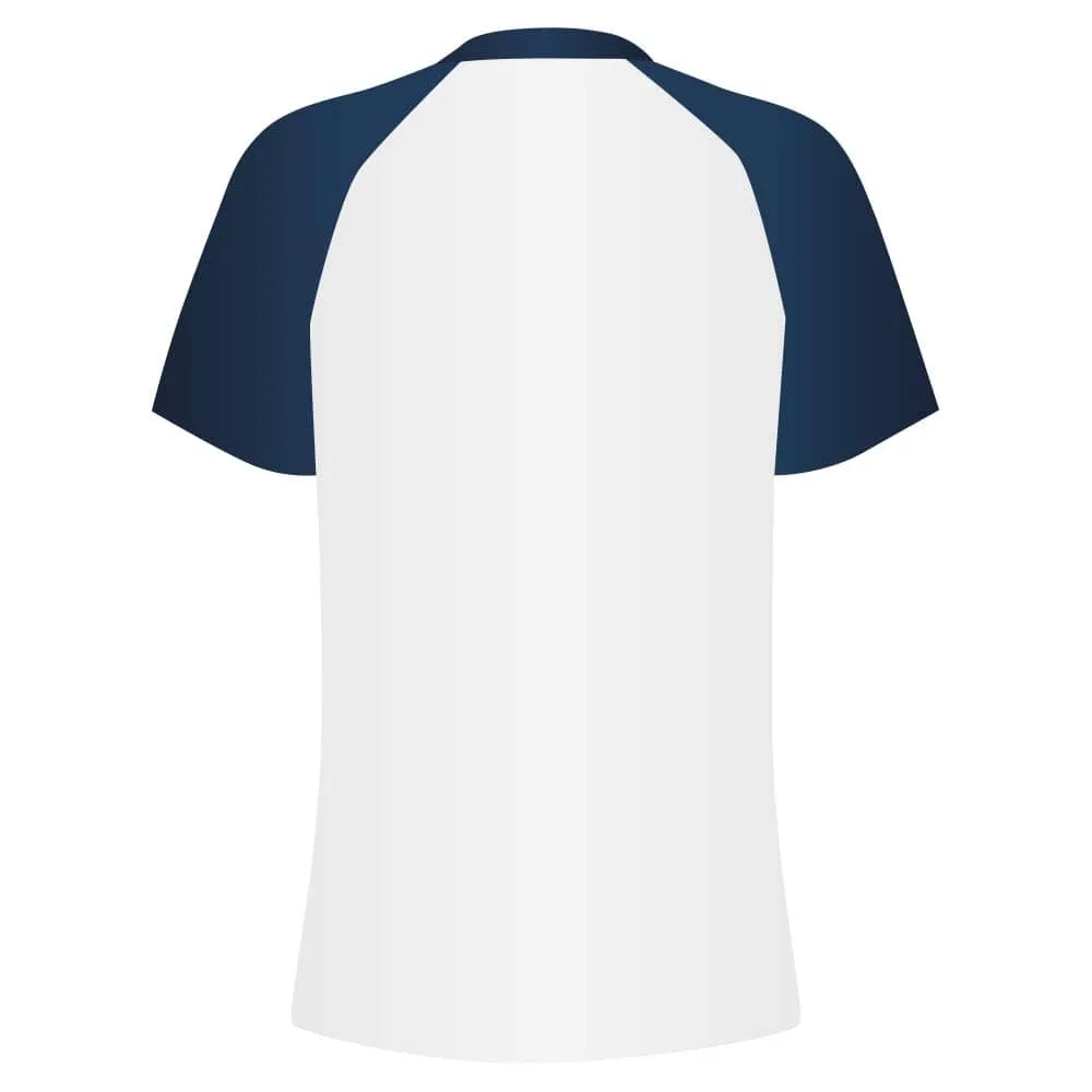 Short Sleeve Retro Baseball Jersey White-Navy