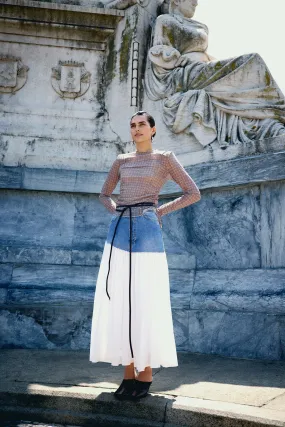 Sisley Blue Denim Detailed Skirt