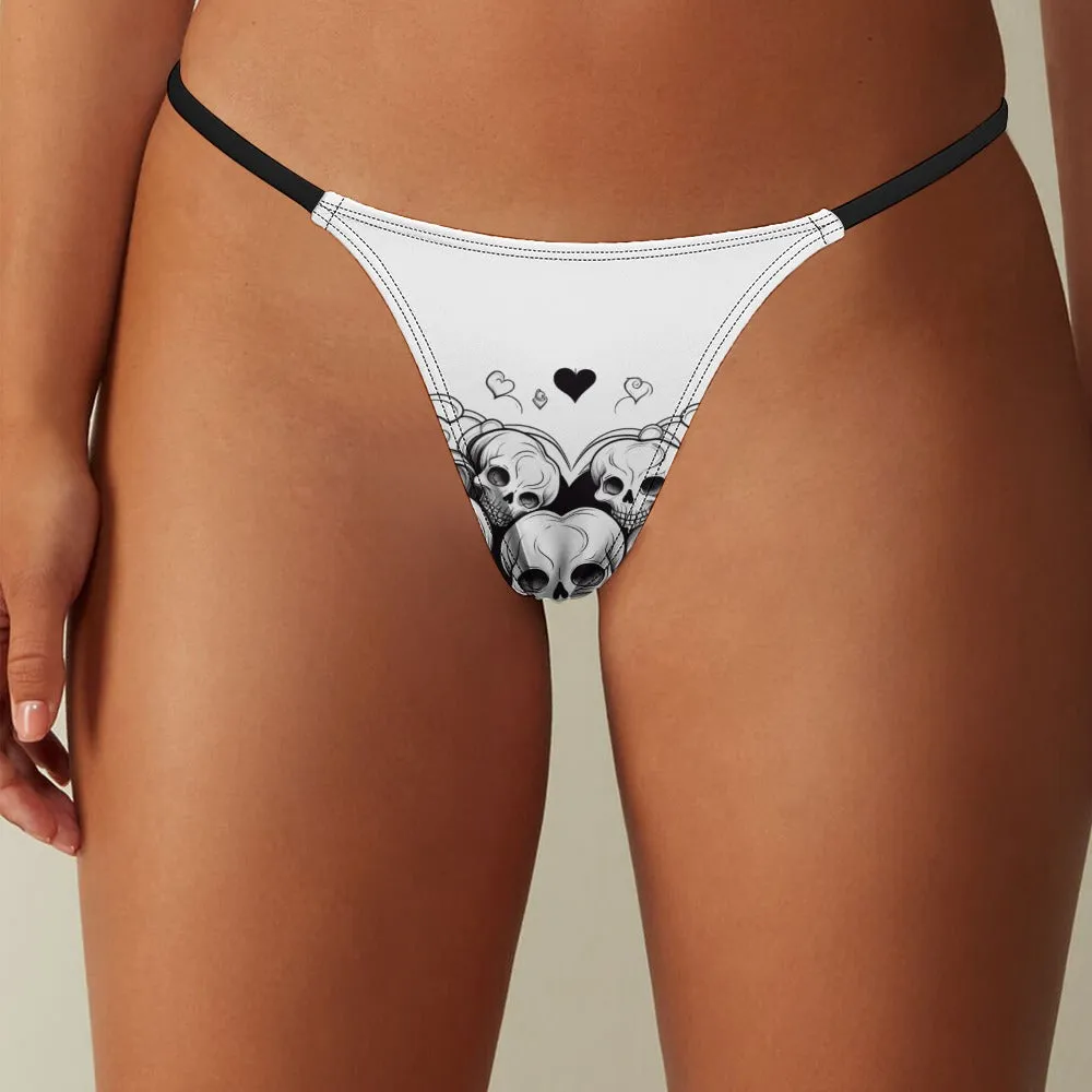 Skulls And Hearts Thin Thong