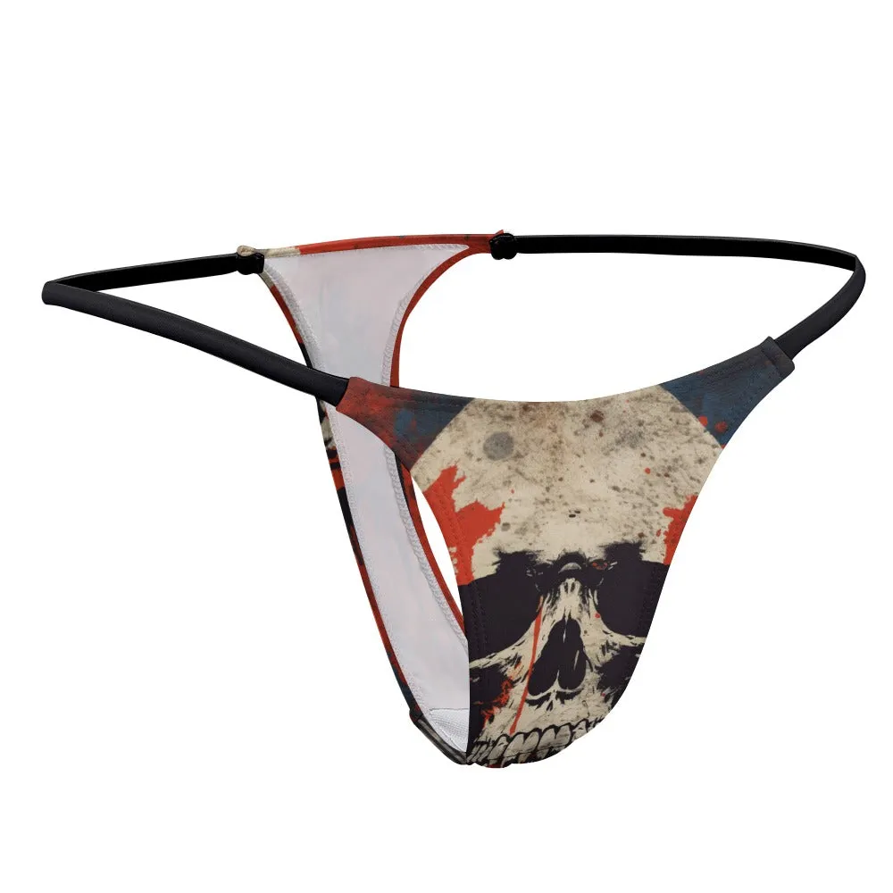 Splattered Skull Thin Thong
