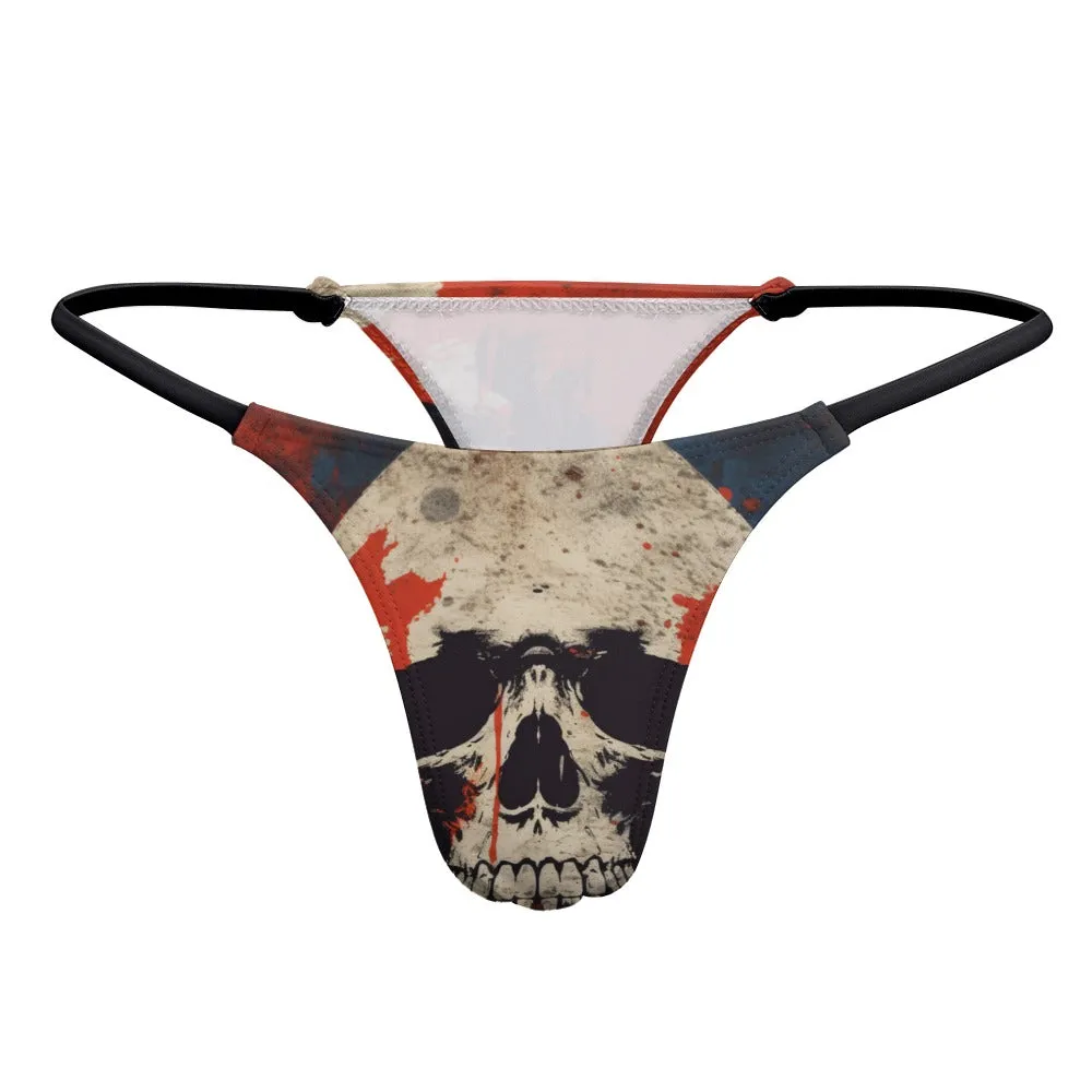 Splattered Skull Thin Thong