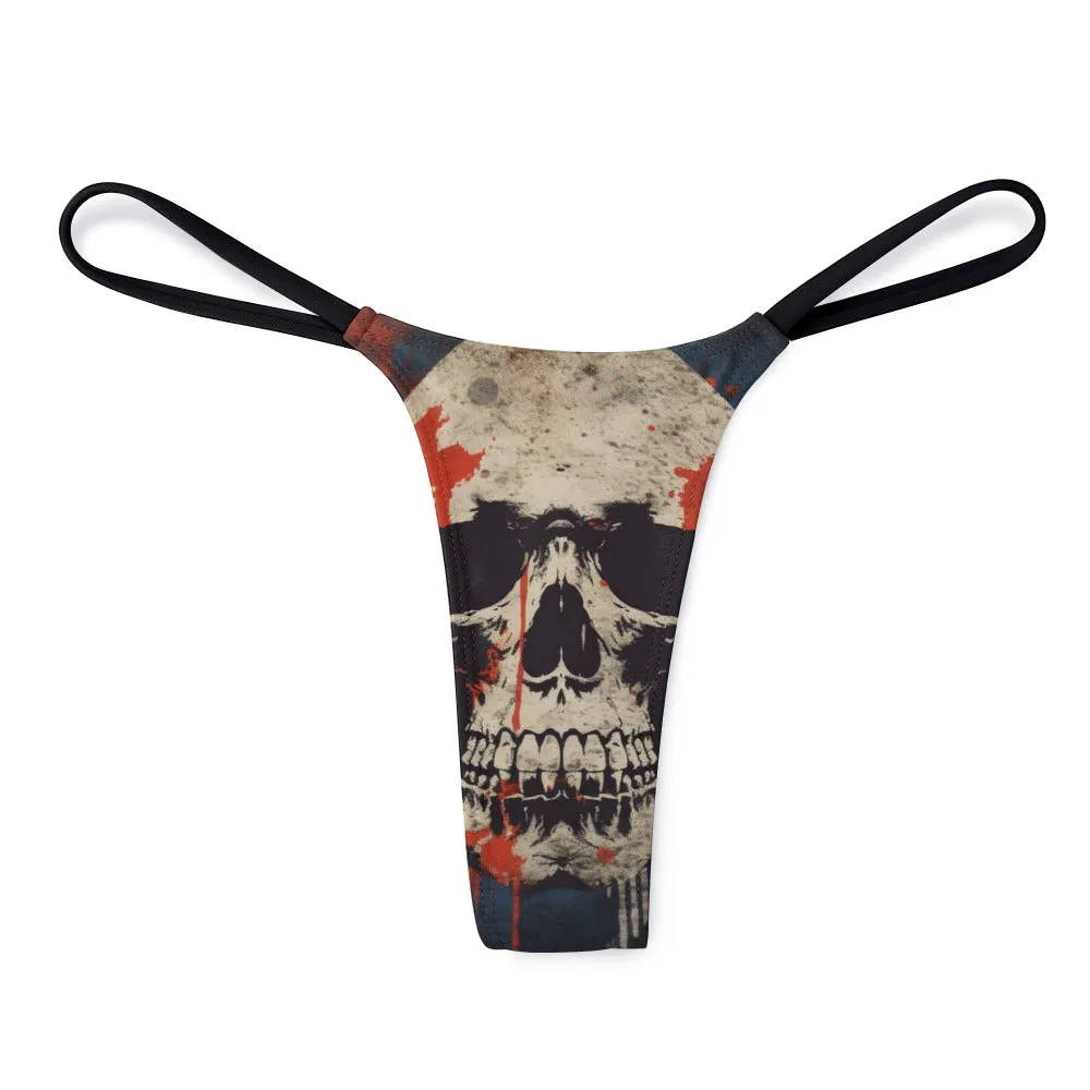 Splattered Skull Thin Thong