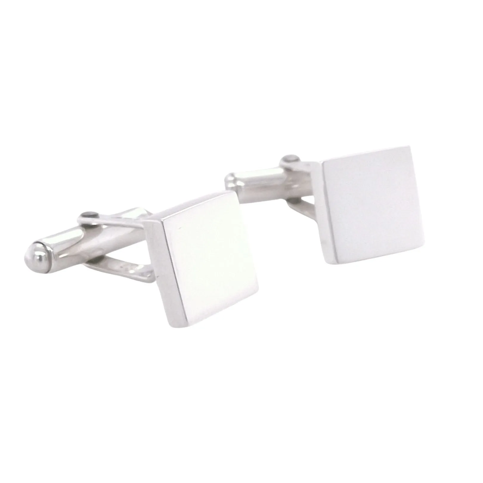 Sterling Silver Chunky Square Cufflinks Hand Engraved