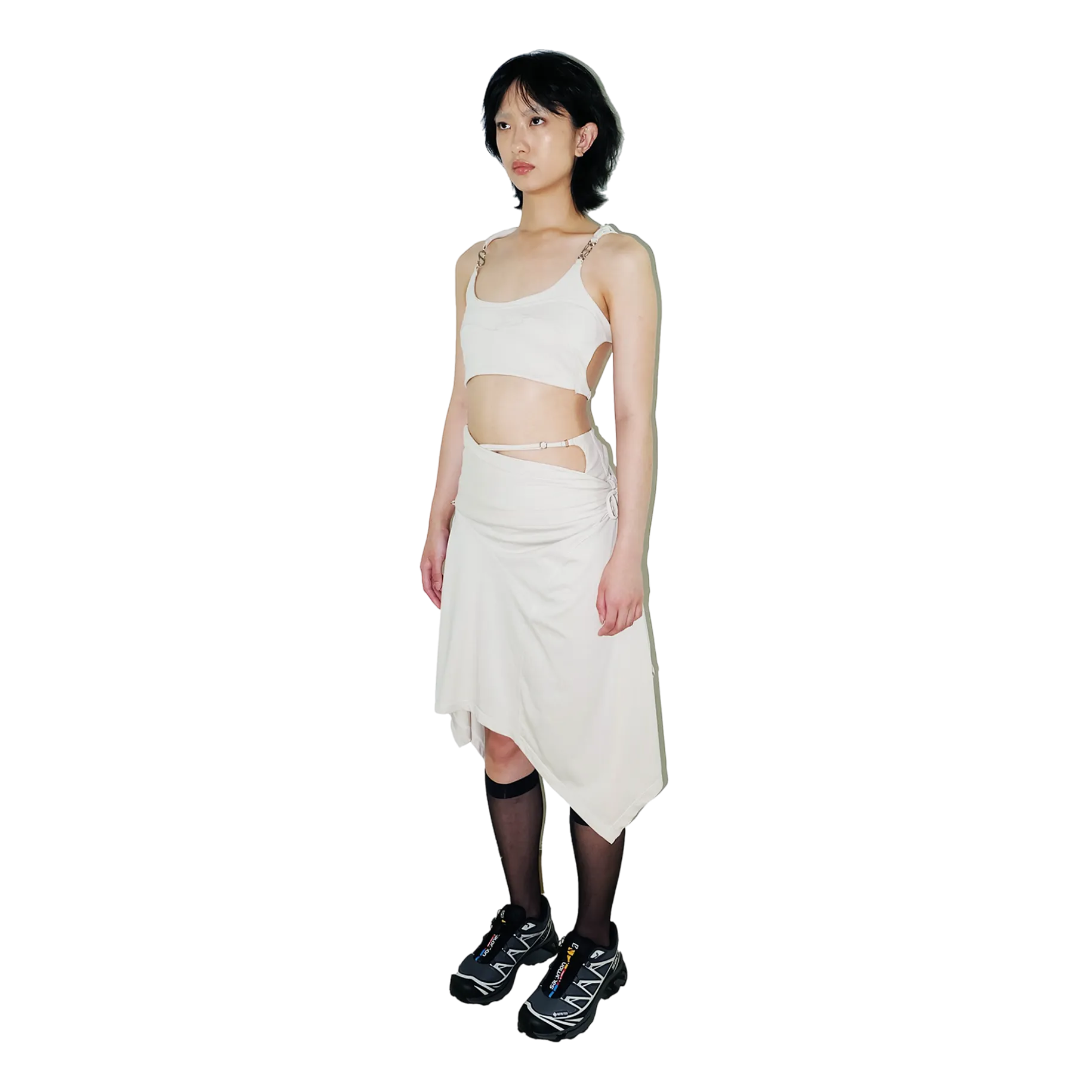 System Midi Skirt — Cream