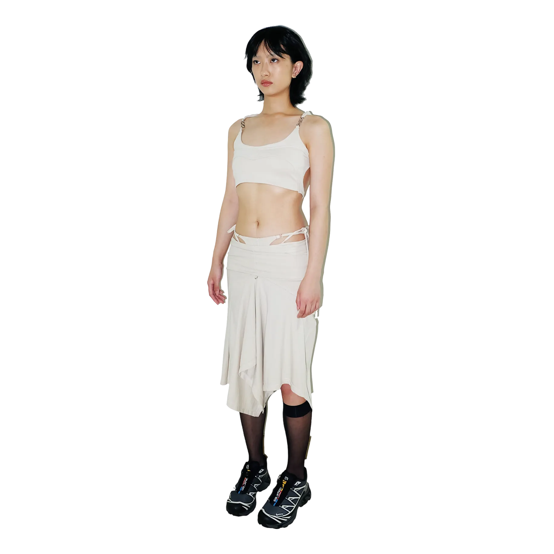 System Midi Skirt — Cream