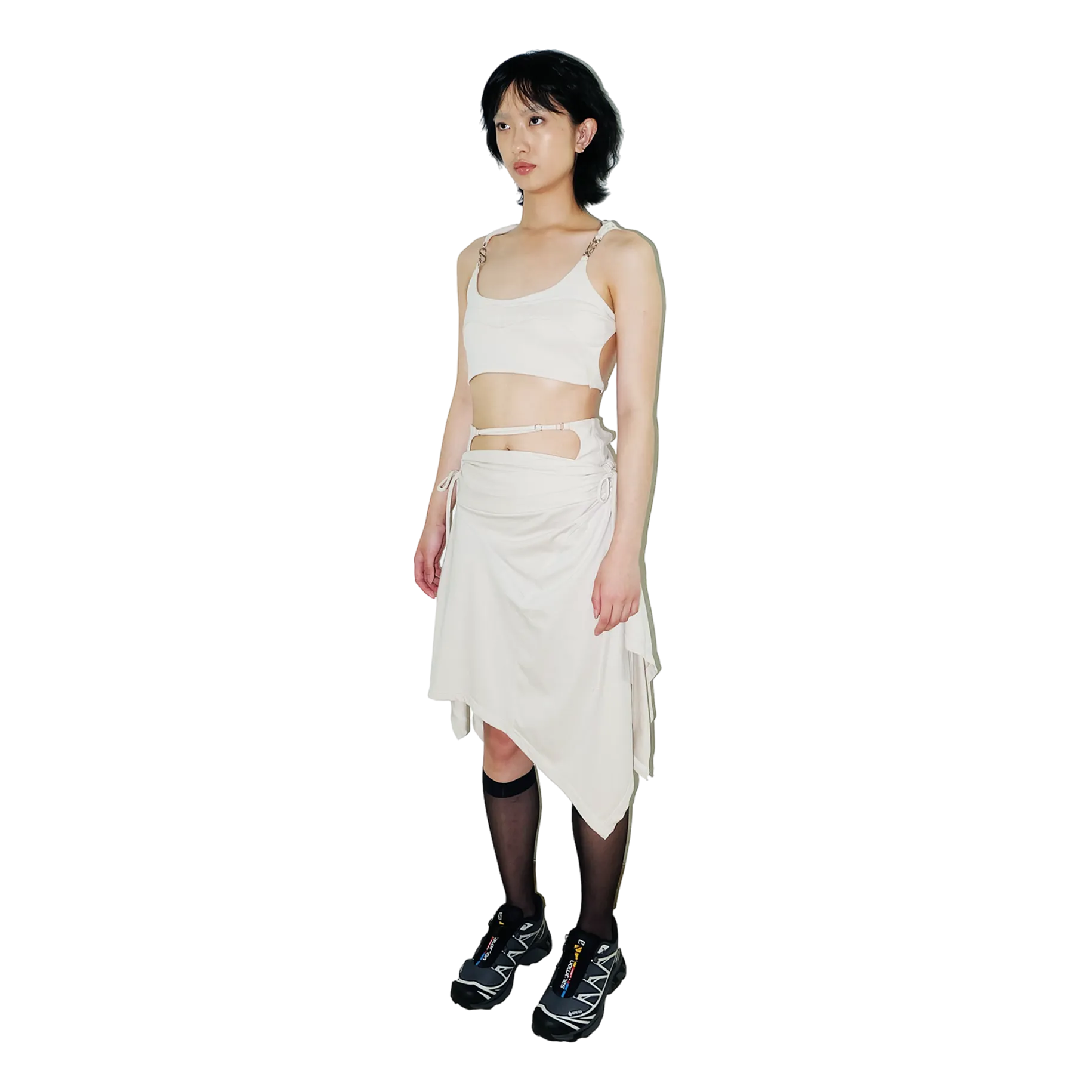 System Midi Skirt — Cream