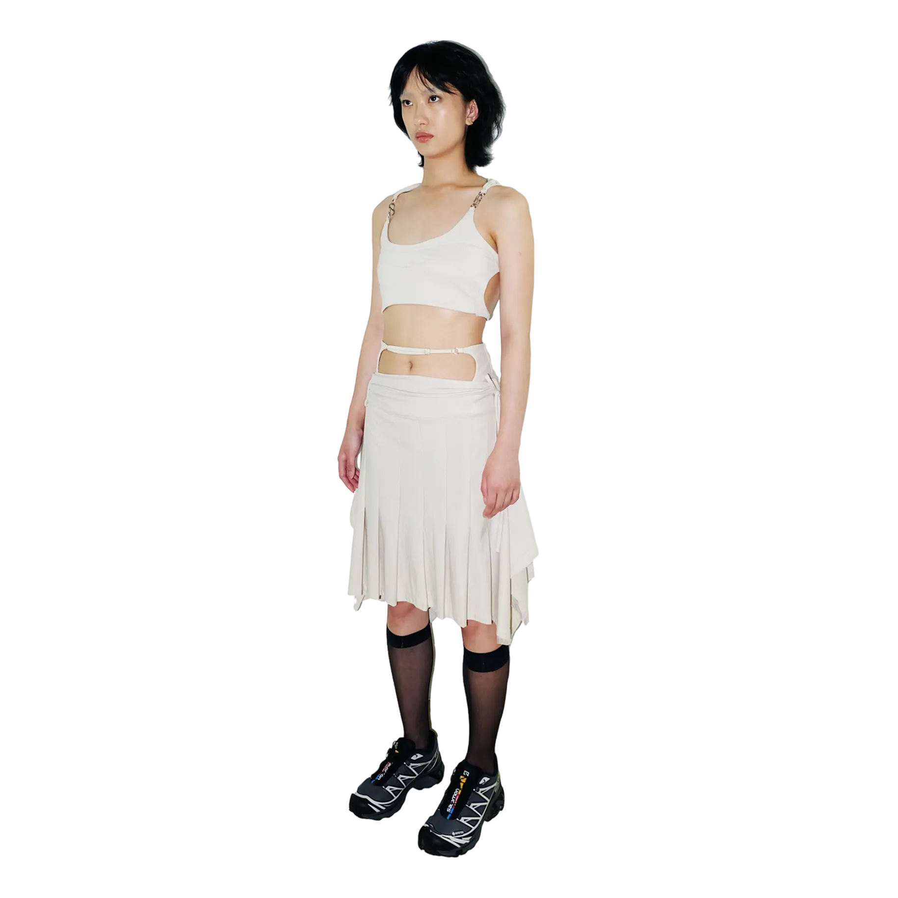 System Midi Skirt — Cream