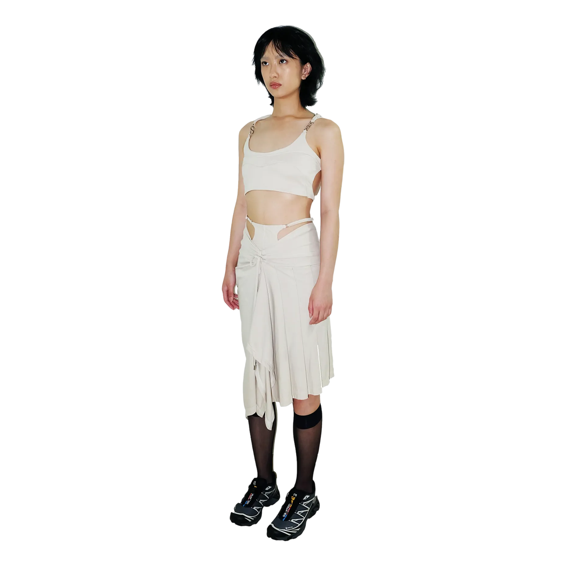 System Midi Skirt — Cream