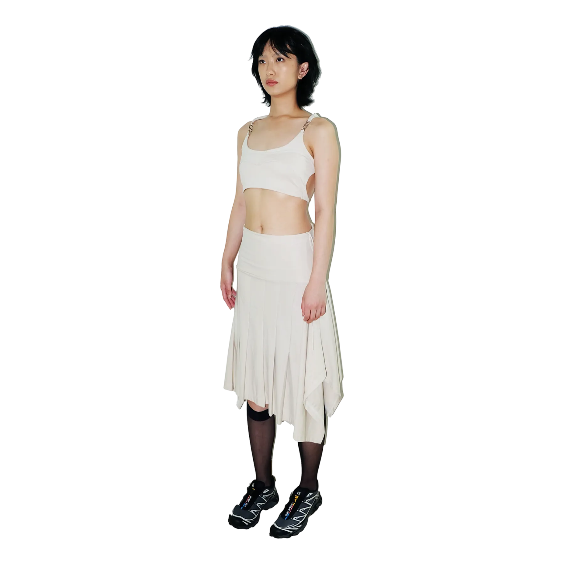 System Midi Skirt — Cream