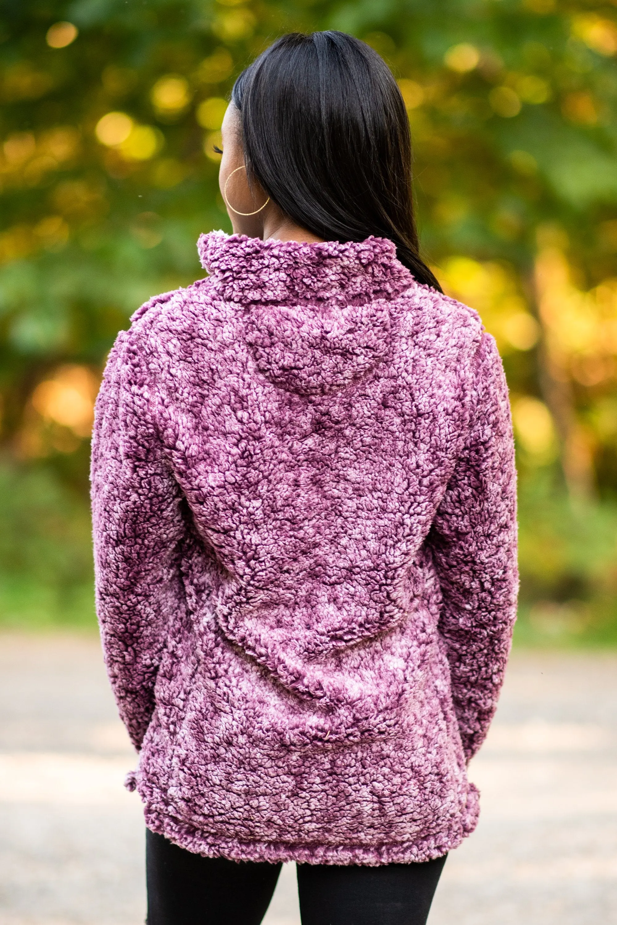 Tell Me Everything Wine Red Sherpa Pullover